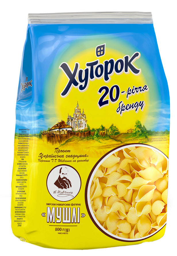 ТМ "Хуторок" Макаронні вироби "Мушлі" 800г.